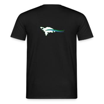 Thurgau Kanton Umriss mit Welle - Männer T-Shirt - Schwarz - Hinten - AI Model Male 178 light (178cm)