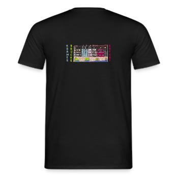 Erfurt, Krämerbrücke, landmark Germany - Men's T-Shirt - black - Back - AI Model Male 178 light (178cm)