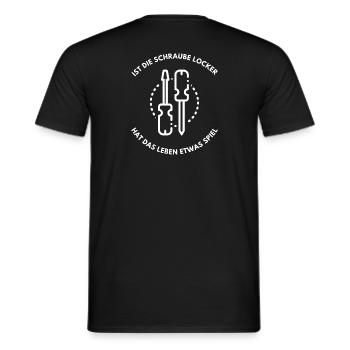 Hast du eine Schraube locker Lustiger Spruch - Männer T-Shirt - Schwarz - Hinten - AI Model Male 178 light (178cm)