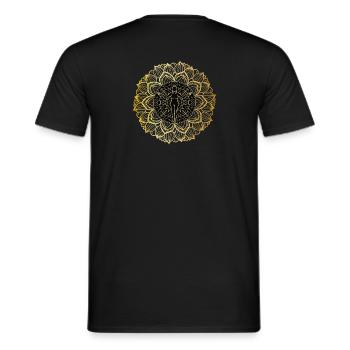 Psychedelisches Rave Design - Männer T-Shirt - Schwarz - Hinten - AI Model Male 178 light (178cm)