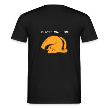PILATES MODE : ON - T-shirt homme - noir - Dos - AI Model Male 178 light (178cm)
