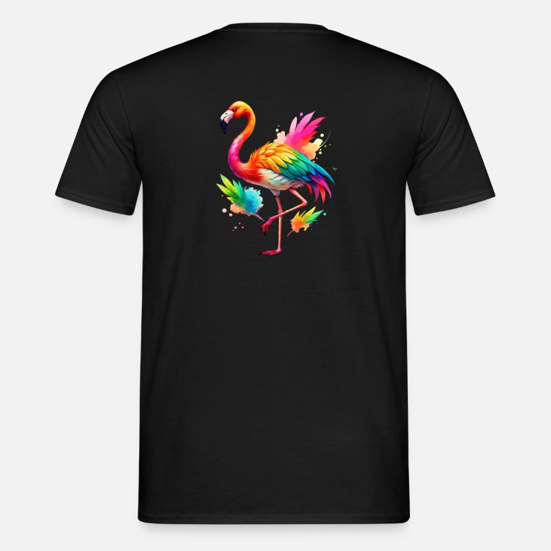 Flamingo Pride Back - Männer T-Shirt - Schwarz