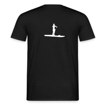 SUP blanc - T-shirt homme - noir - Dos - AI Model Male 178 light (178cm)