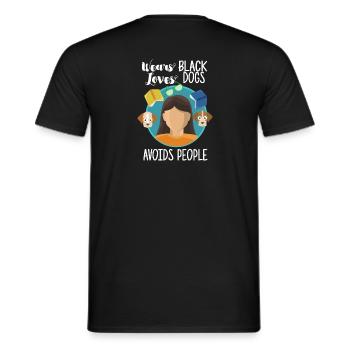 Introvert - Men's T-Shirt - black - Back - AI Model Male 178 light (178cm)