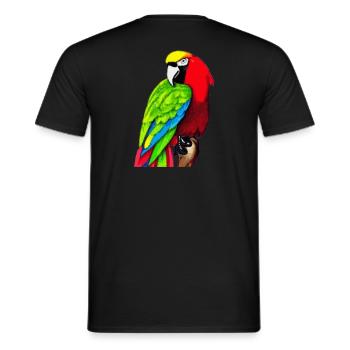 Joli oiseau perroquet - T-shirt homme - noir - Dos - AI Model Male 178 light (178cm)