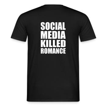 social media killed romance - Männer T-Shirt - Schwarz - Hinten - AI Model Male 178 light (178cm)