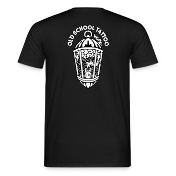 Old school tattoo Regenwolke in Laterne - Männer T-Shirt - Schwarz - Hinten - AI Model Male 178 light (178cm)