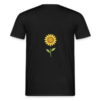 Sonnenblume – Minimalistisch Aquarell - Männer T-Shirt - Schwarz - Hinten - AI Model Male 178 light (178cm)