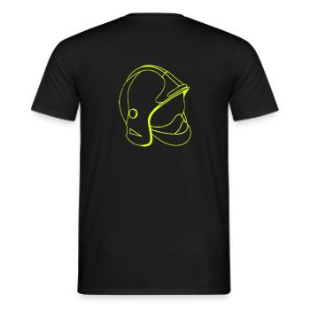 casque_pompier - T-shirt homme - noir - Dos - AI Model Male 178 light (178cm)