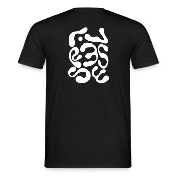 Contrasting Organic Shapes - INTOXICATION - Men's T-Shirt - black - Back - AI Model Male 178 light (178cm)