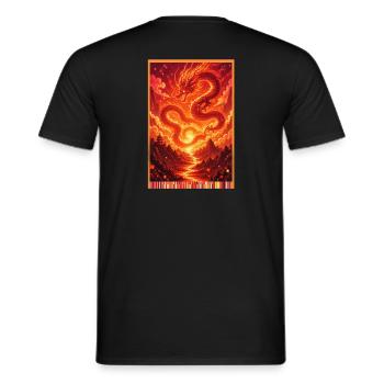 Flame kite over mountain country - Men's T-Shirt - black - Back - AI Model Male 178 light (178cm)