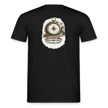 Stay On Your Own Path | Compass Design - Männer T-Shirt - Schwarz - Hinten - AI Model Male 178 light (178cm)