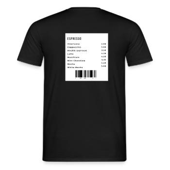 Barcode Logo als Backprint - Männer T-Shirt - Schwarz - Hinten - AI Model Male 178 light (178cm)