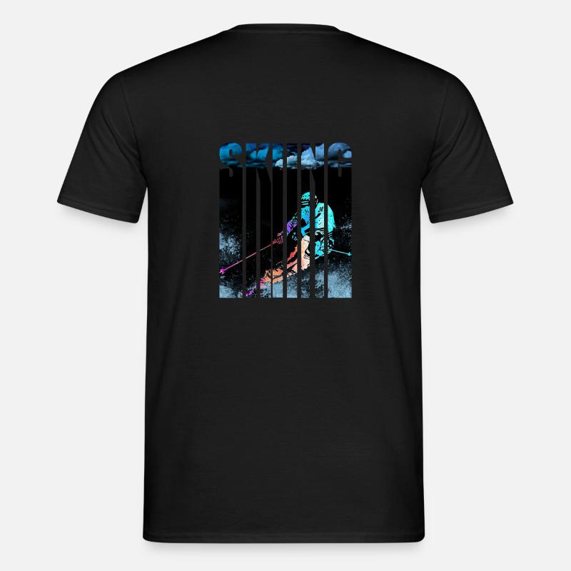 Skifahrer - Männer T-Shirt - Schwarz