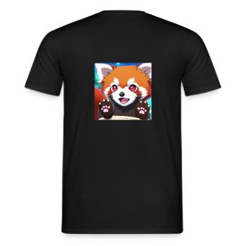 Red panda Anime - Männer T-Shirt - Schwarz - Hinten - AI Model Male 178 light (178cm)