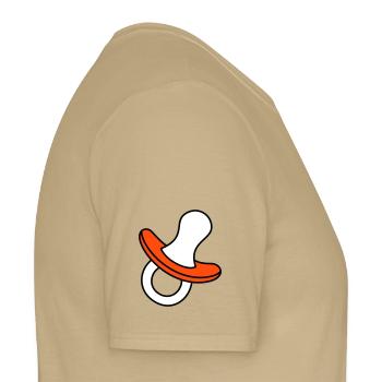 Schnuller dreifarbig - Männer T-Shirt - Sandbeige - Rechts - AI Model Male 178 light (178cm)