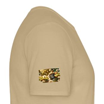 Spring dream with rabbit among dandelions - Men's T-Shirt - sand beige - Right - AI Model Male 178 light (178cm)