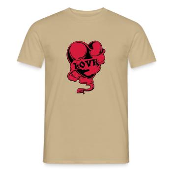 herz - T-shirt homme - beige sable - Devant - AI Model Male 178 light (178cm)