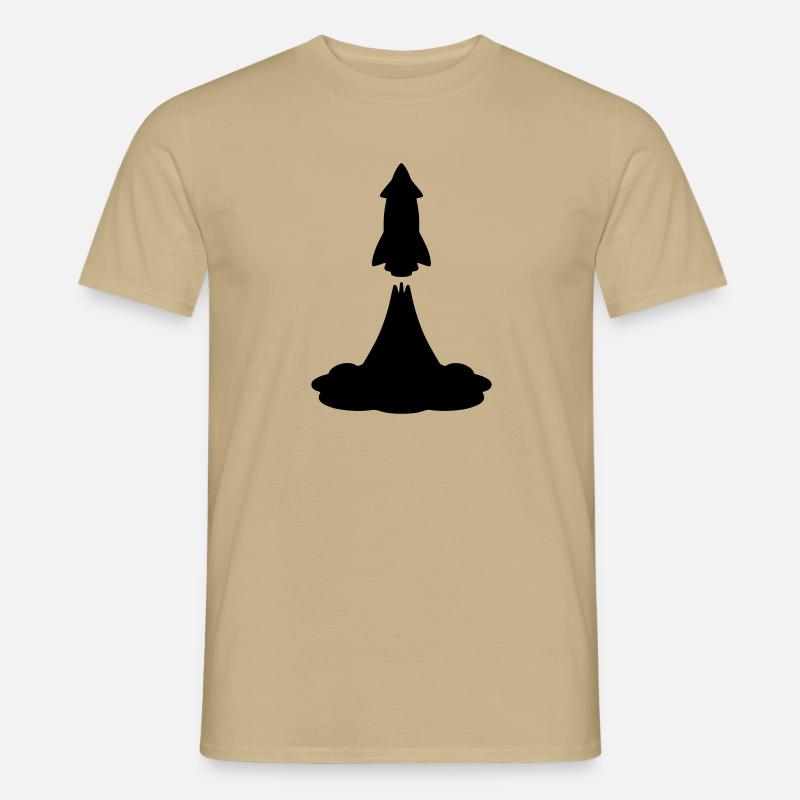 Raketenstart Rakete rocket launch - Männer T-Shirt - Sandbeige