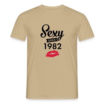 Sexy Since 1982 - Men's T-Shirt - sand beige - Front - AI Model Male 178 light (178cm)