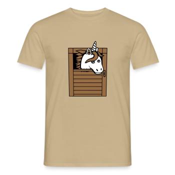 Licorne Cheval Cheval Écurie Poney Cheval Peeps Mignon - T-shirt homme - beige sable - Devant - AI Model Male 178 light (178cm)