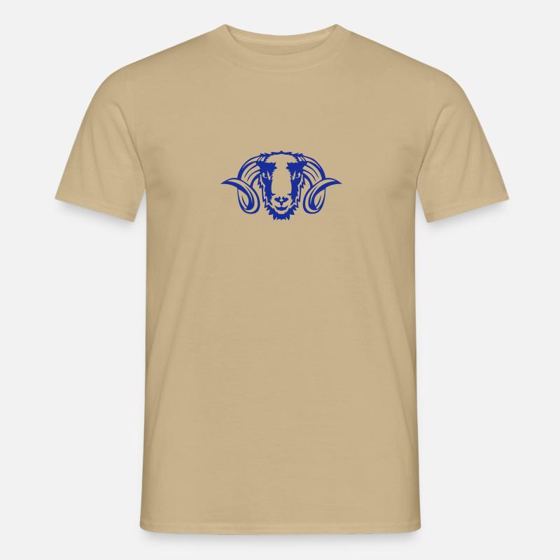Widderhorn Widder Sternzeichen 2 - Männer T-Shirt - Sandbeige