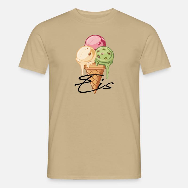 eis - eiscreme - Männer T-Shirt - Sandbeige
