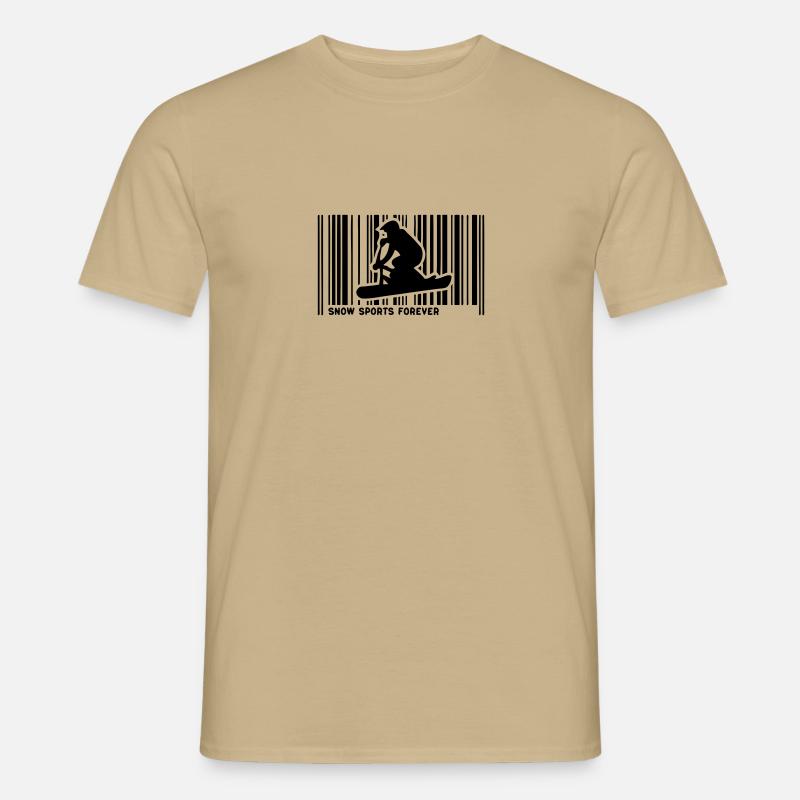 snowscoot code barre - T-shirt homme - beige sable