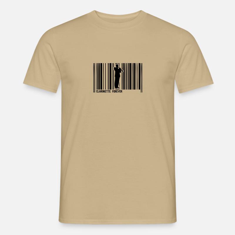clarinette code barre1 - T-shirt homme - beige sable