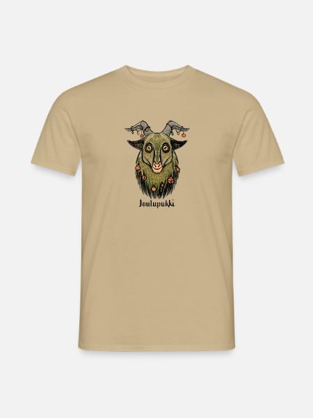 Joulupukki - Finnische Folk-Art Figur  - Männer T-Shirt - Sandbeige