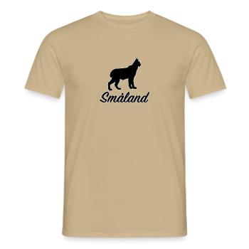 Småland Luchs Schweden Region Südschweden Umriss - Männer T-Shirt - Sandbeige - Vorne - AI Model Male 178 light (178cm)