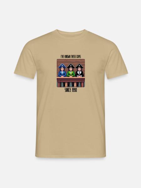 Ive known these guys since 1990 - 8 Bit Retro - Männer T-Shirt - Sandbeige