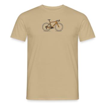 Vélo gravel c sou cycling - T-shirt homme - beige sable - Devant - AI Model Male 178 light (178cm)