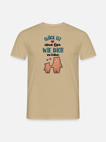 Glück Ist Einen Opa Wie Dich Zu Haben Danke Opi - Männer T-Shirt - Sandbeige