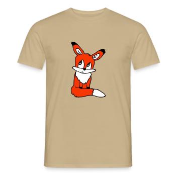 Fox Red Fox Wild Animal Clever Forest Inhabitants - Men's T-Shirt - sand beige - Front - AI Model Male 178 light (178cm)