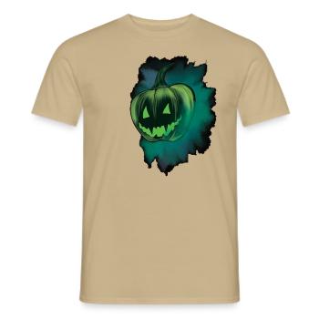 FALLing for PUMPKIN in green - Männer T-Shirt - Sandbeige - Vorne - AI Model Male 178 light (178cm)