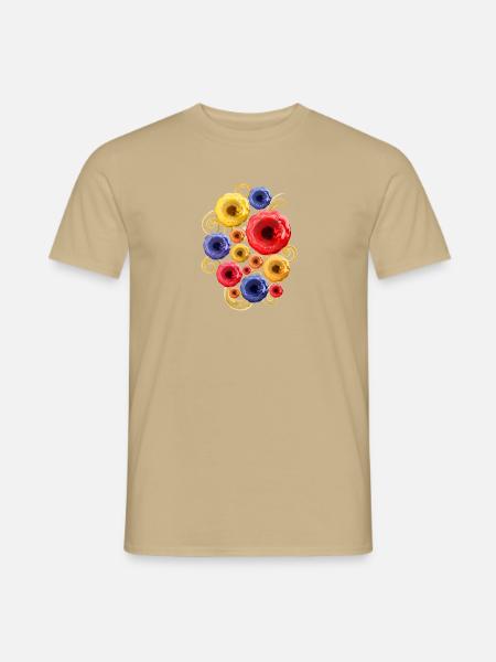 Bunte Blumen (Wasserfarben) - Männer T-Shirt - Sandbeige