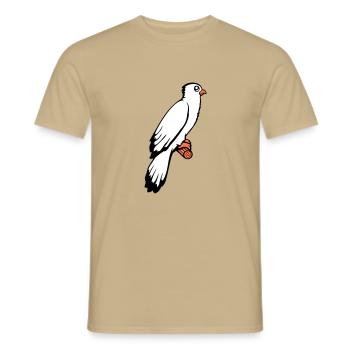 oiseau assis mignon cage branche animal de compagnie cher perroquet - T-shirt homme - beige sable - Devant - AI Model Male 178 light (178cm)