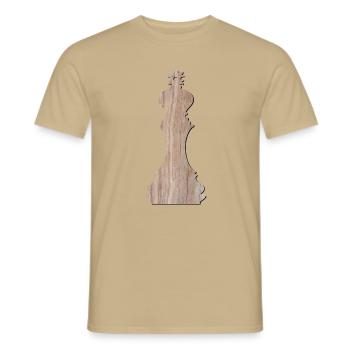 Chess Pieces Chess Game KING BOARD GAME - Men's T-Shirt - sand beige - Front - AI Model Male 178 light (178cm)