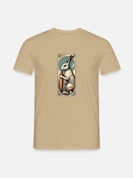 Vintage Osterhase Hase Naturliebhaber - Männer T-Shirt - Sandbeige