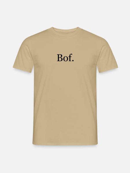 "Bof." T-shirt – minimalist French humor - Men's T-Shirt - sand beige