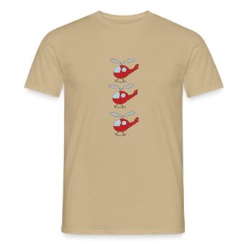Helicopter 3x - Men's T-Shirt - sand beige - Front - AI Model Male 178 light (178cm)