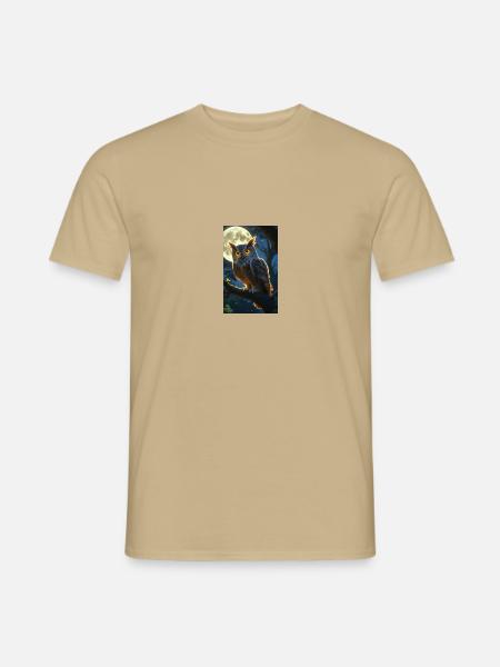 Majestätische Eule - Männer T-Shirt - Sandbeige