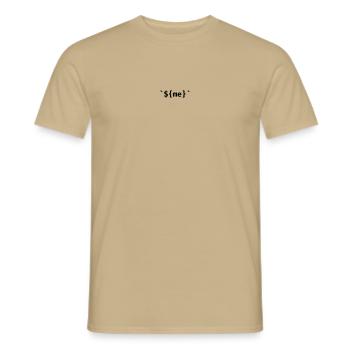 Me JS - Männer T-Shirt - Sandbeige - Vorne - AI Model Male 178 light (178cm)