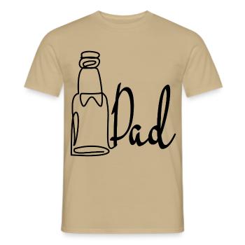 Line Art Papa Bière Fête des Pères - T-shirt homme - beige sable - Devant - AI Model Male 178 light (178cm)