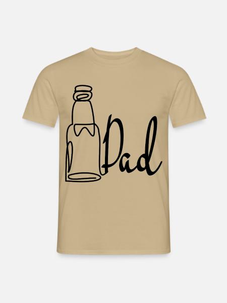 Line Art Far Fars Dag Øl - Mænd T-shirt - sandbeige