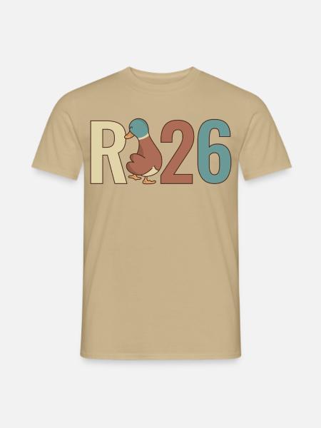 R Ente 2026 - R Ente 26 - Rente 2026 - Männer T-Shirt - Sandbeige