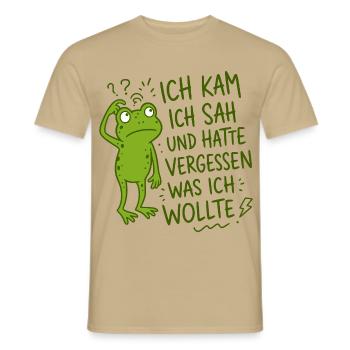 Ich kam ich sah und hatte vergessen was ich wollte - Männer T-Shirt - Sandbeige - Vorne - AI Model Male 178 light (178cm)