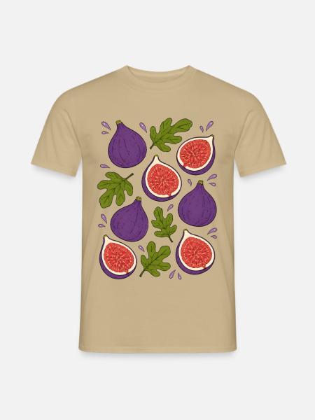Feigen | Frucht Botanik & Mediterran - Männer T-Shirt - Sandbeige