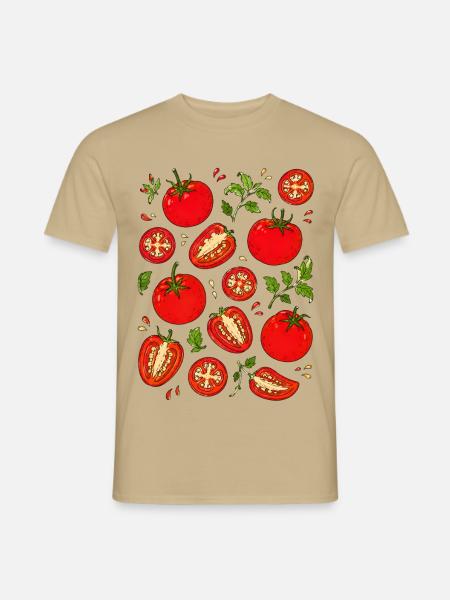 Tomaten | Gemüse Garten & Ernte - Männer T-Shirt - Sandbeige